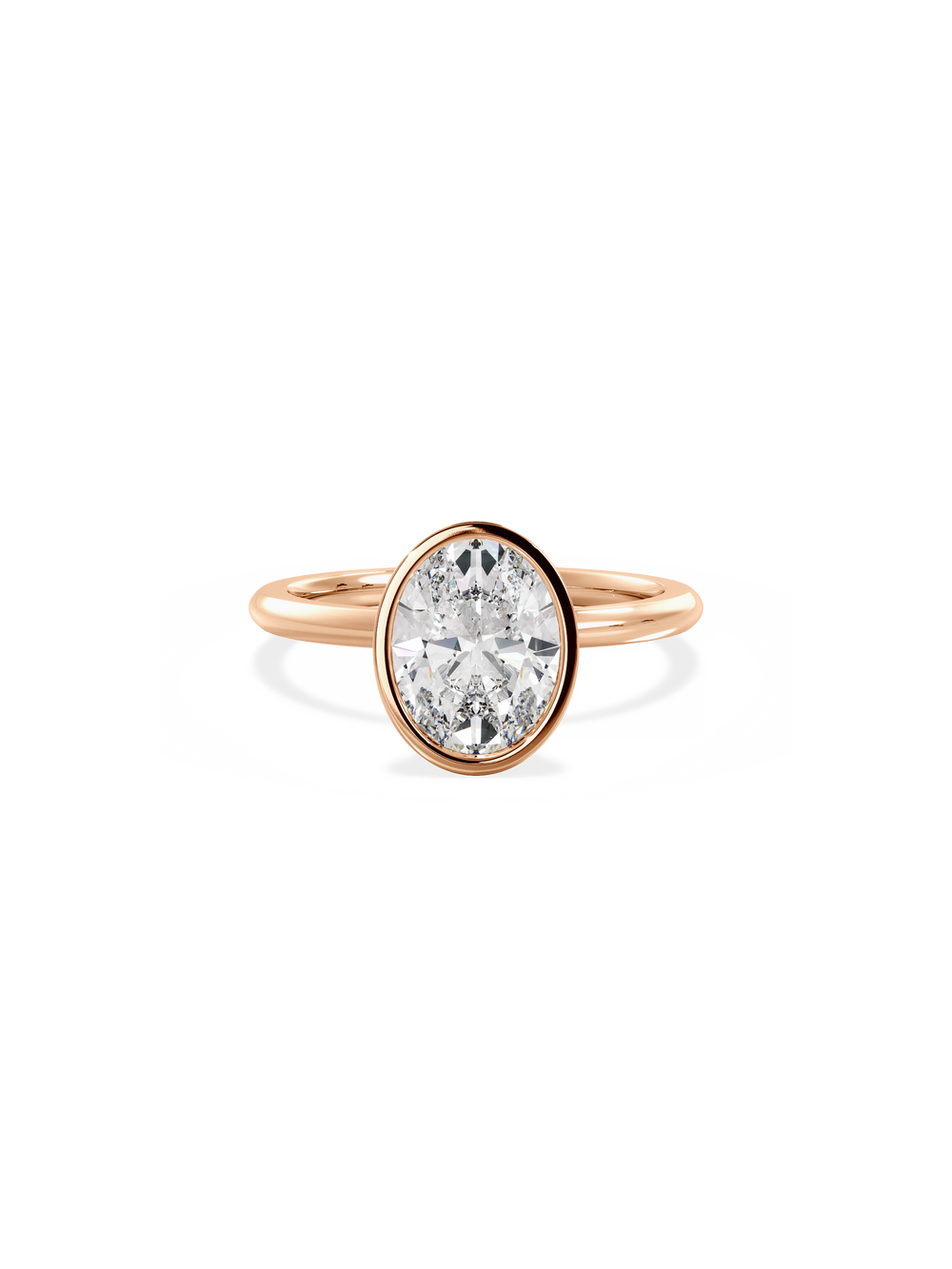 Oval Signature Bezel Solitaire Ring - View