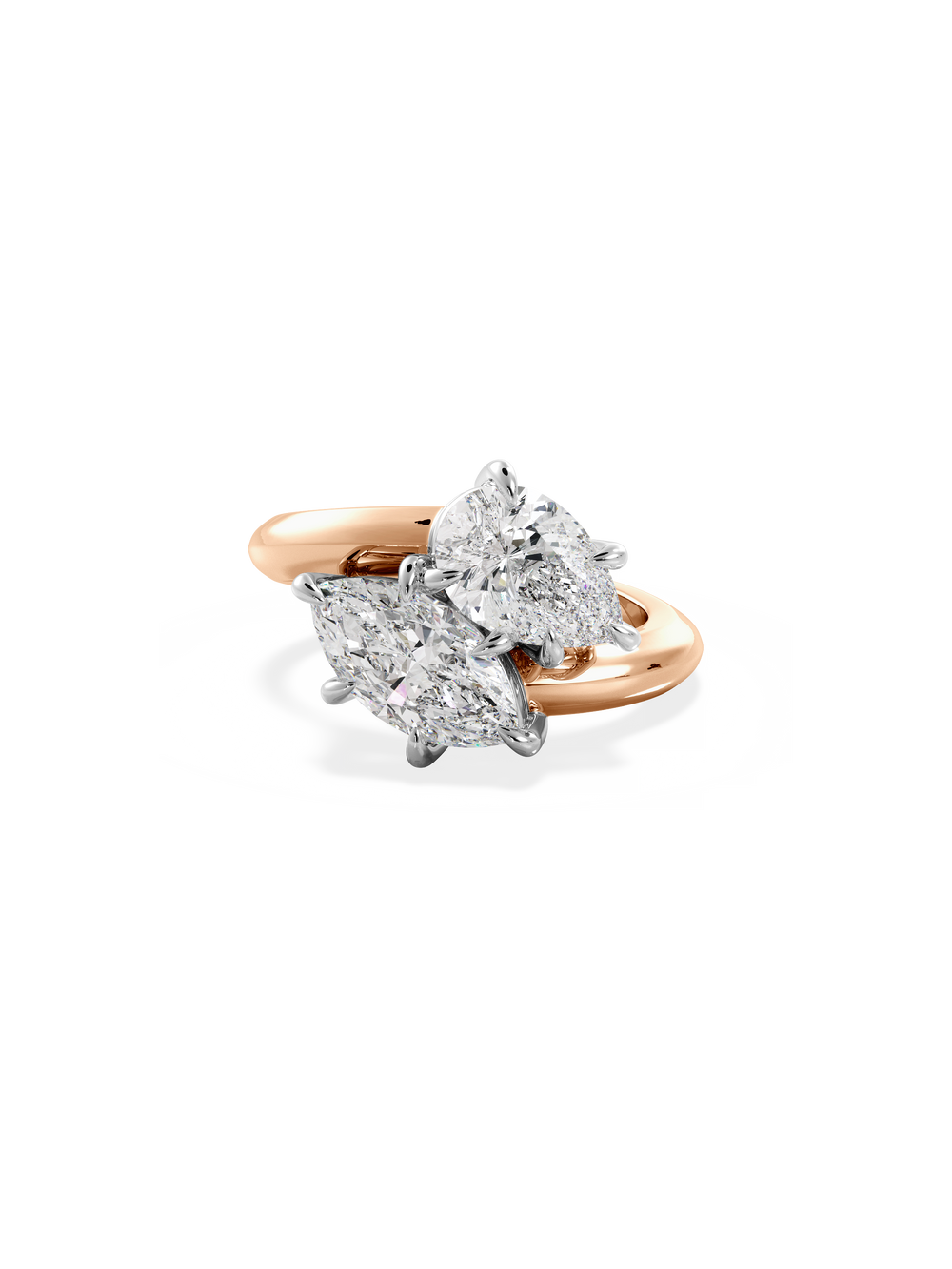 Pear Jean Toi et Moi Ring - View