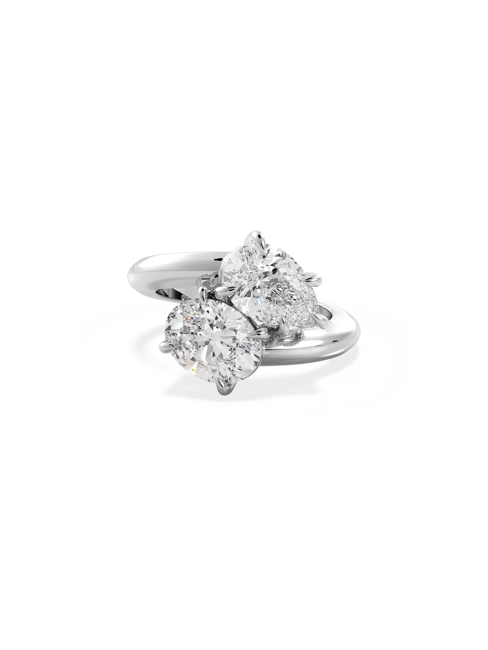 Pear Jean Toi et Moi Ring - View