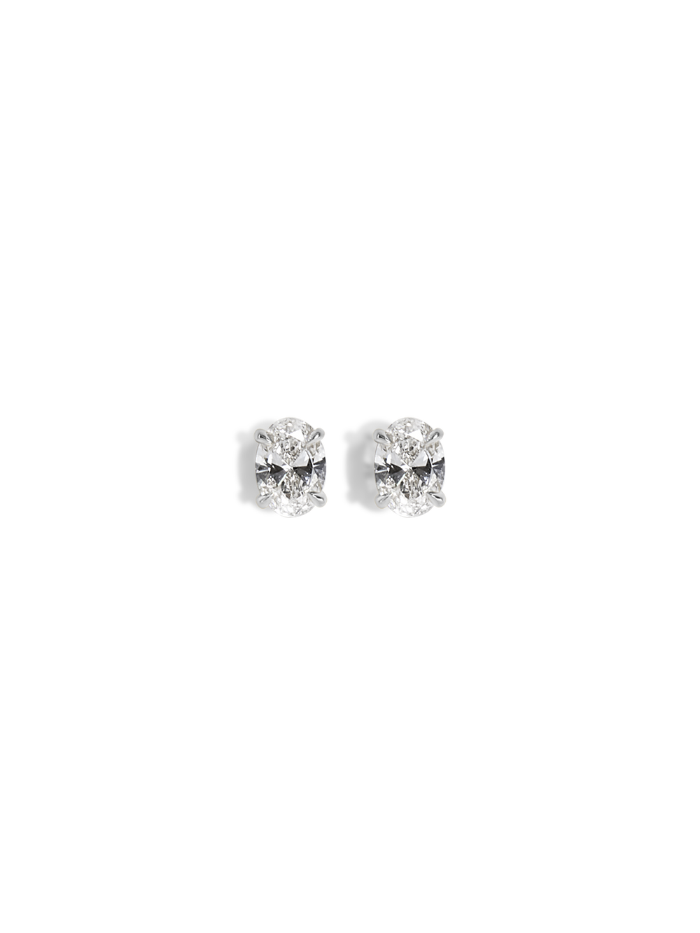 Oval Diamond Studs - View 