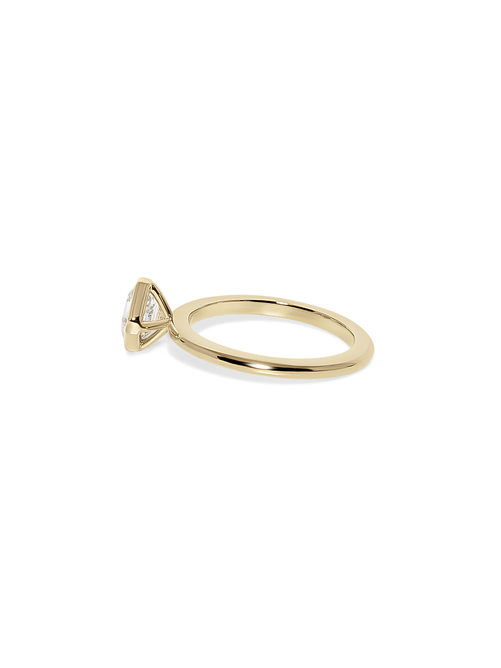 0.95ct Asscher Signature Bezel Solitaire Ring - View 