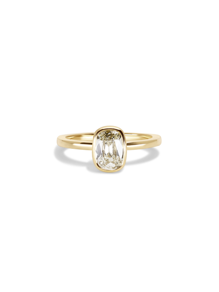 0.95ct Elongated Cushion Signature Bezel Solitaire