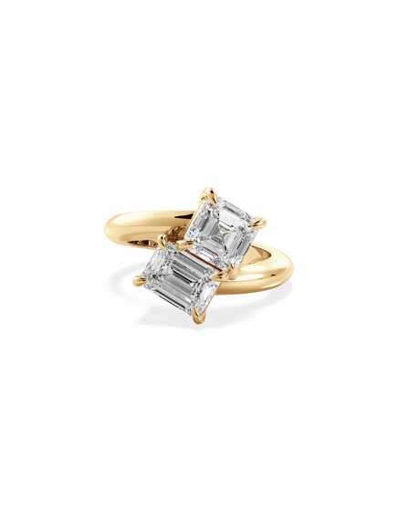 Asscher Jean Toi et Moi Ring