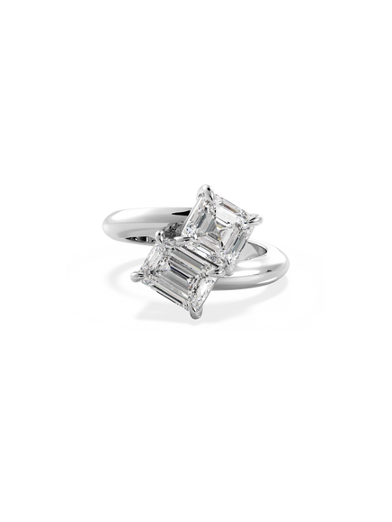 Asscher Jean Toi et Moi Ring