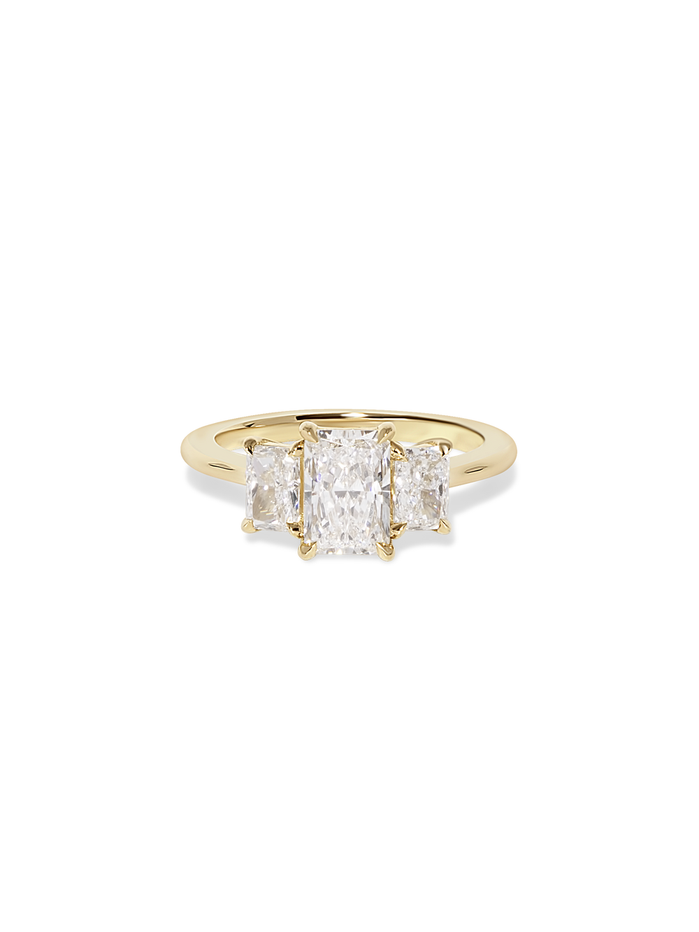 1.11ct Radiant Trilogy Ring - View 