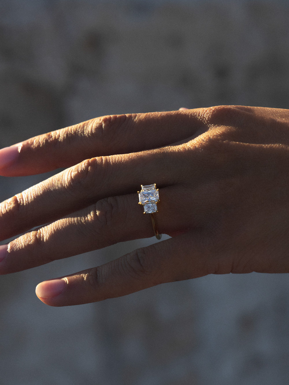 1.11ct Radiant Trilogy Ring - View 