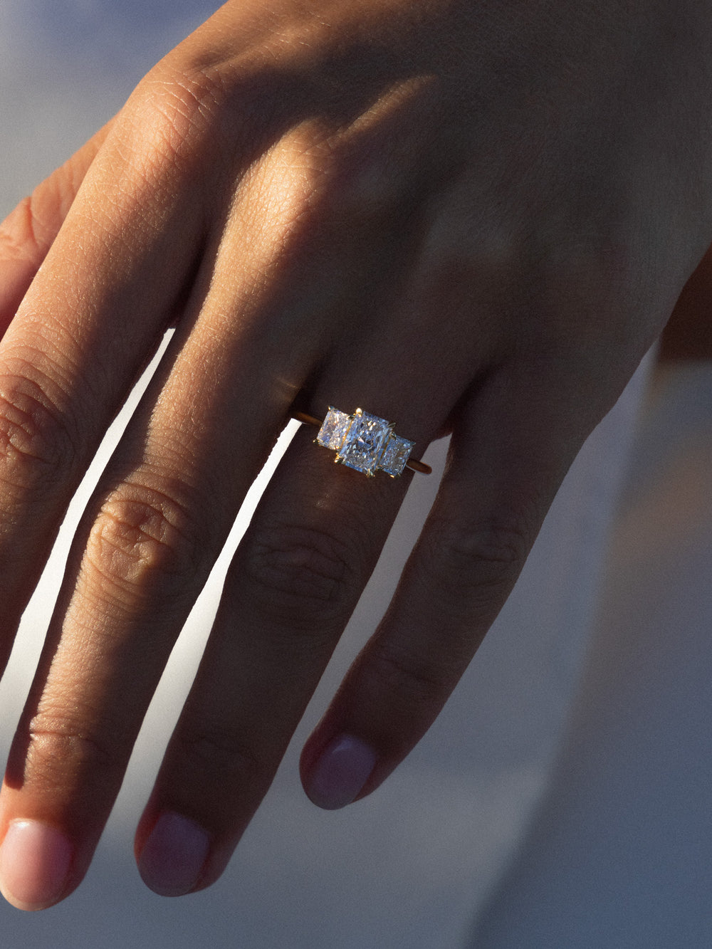 1.11ct Radiant Trilogy Ring - View 