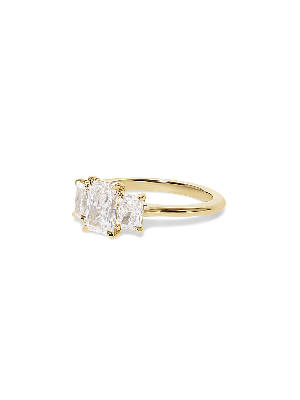 1.11ct Radiant Trilogy Ring - View 
