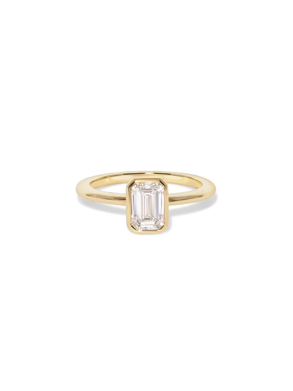 1.15ct Emerald Signature Bezel Solitaire Ring - View 