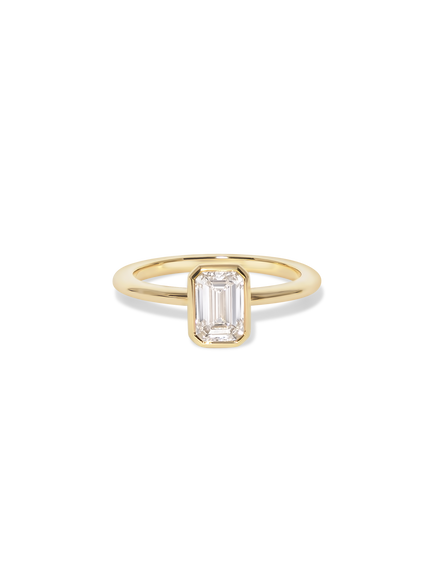 1.15ct Emerald Signature Bezel Solitaire Ring