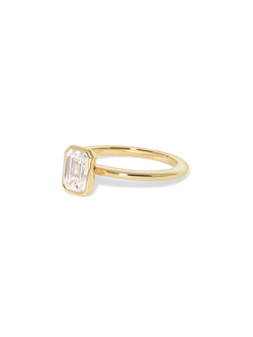 1.15ct Emerald Signature Bezel Solitaire Ring - View 