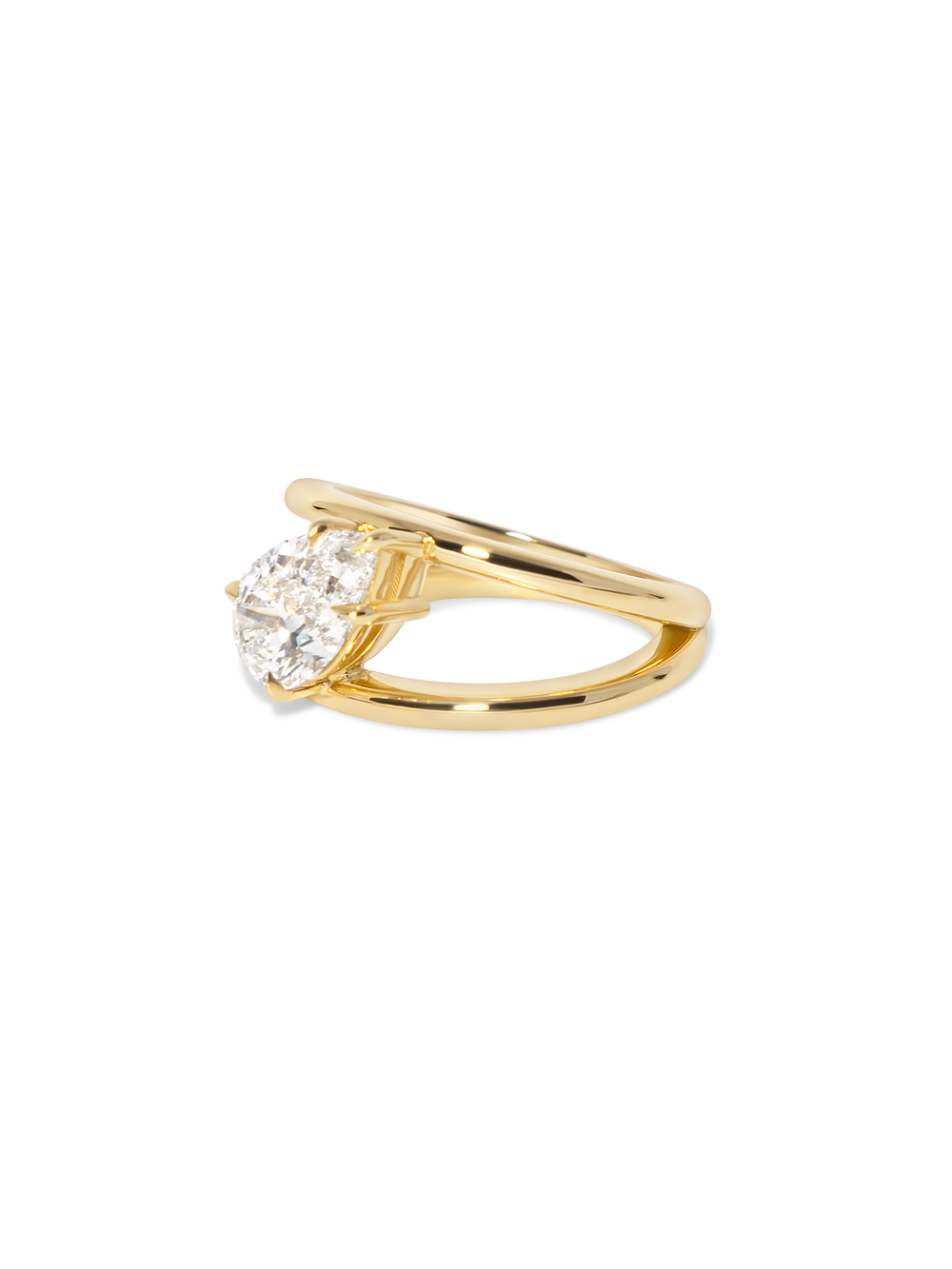1.52ct Pear Signature Double Band Ring - View 