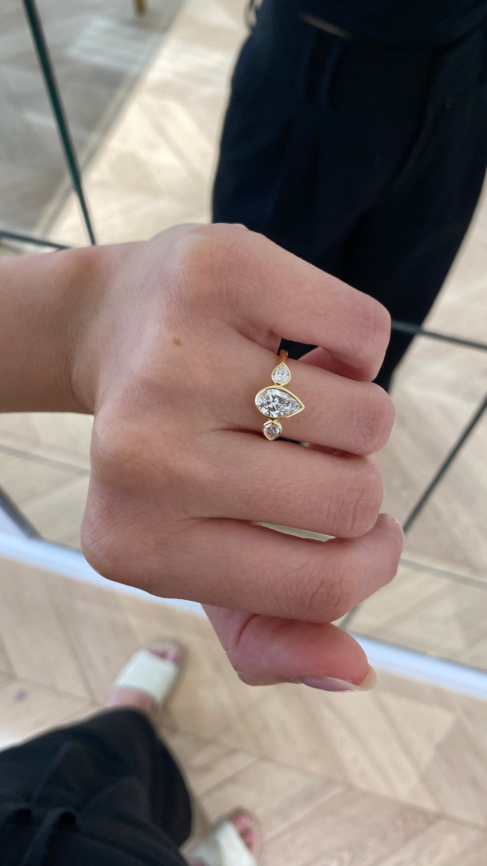 Pear Bezel Amira Ring - View 