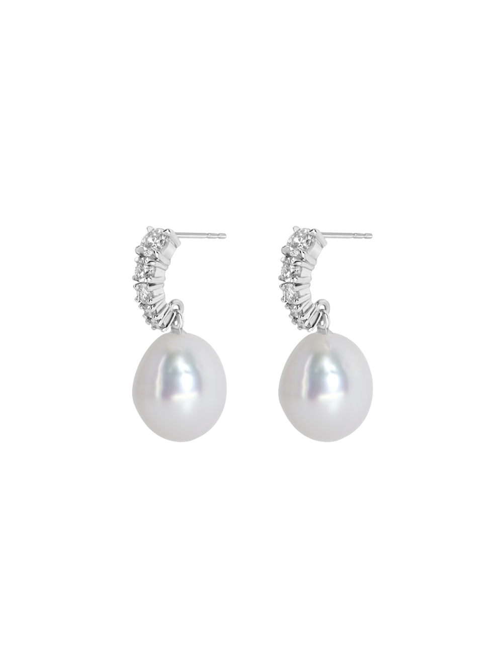 Vermeer Pearl Diamond Earrings - View 