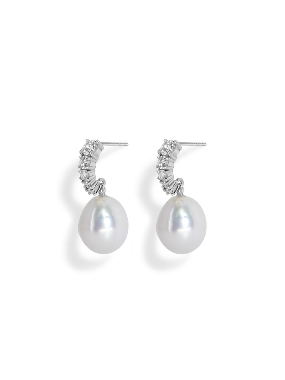 Vermeer Pearl Diamond Earrings - View 