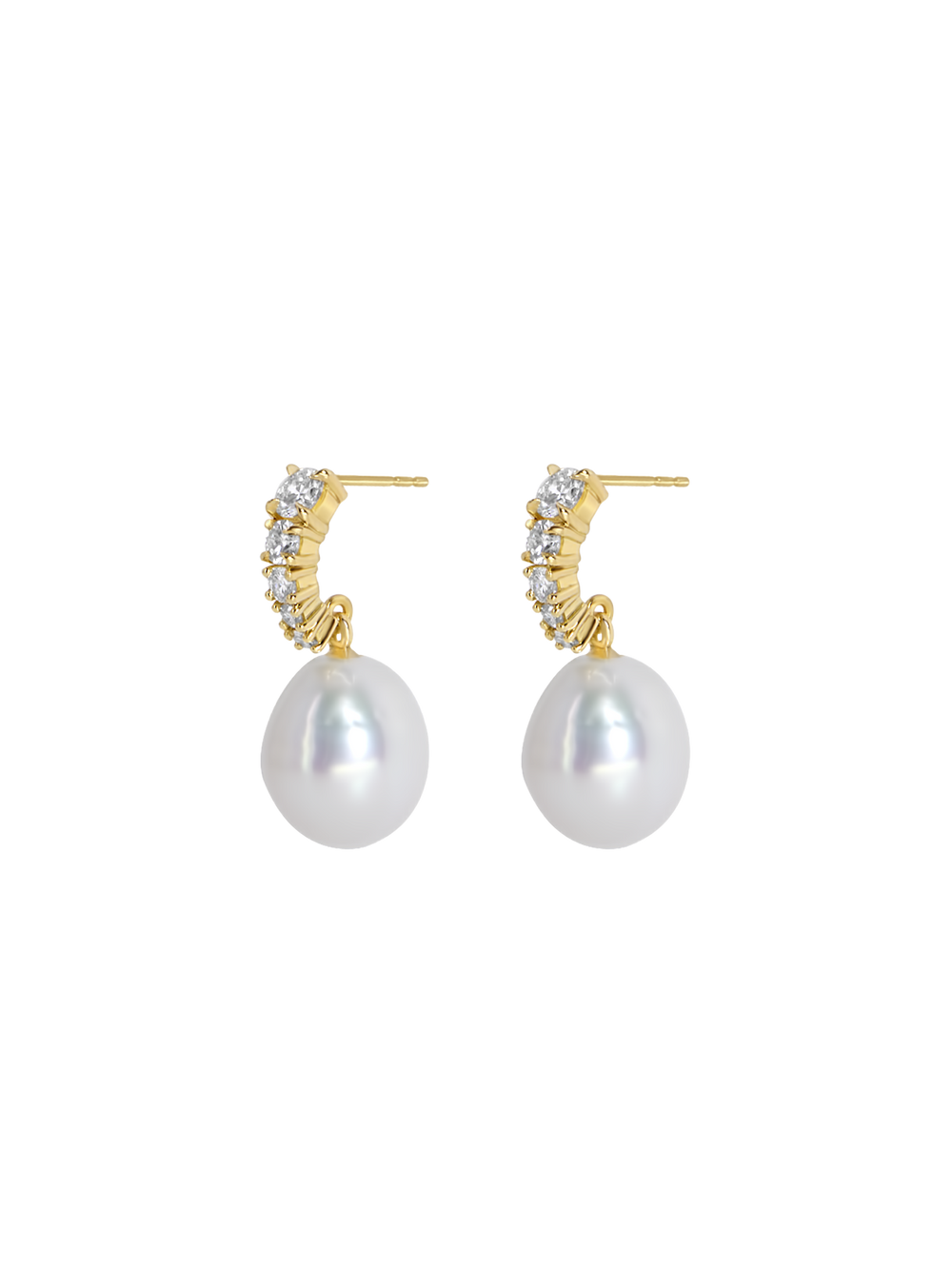 Vermeer Pearl Diamond Earrings - View 