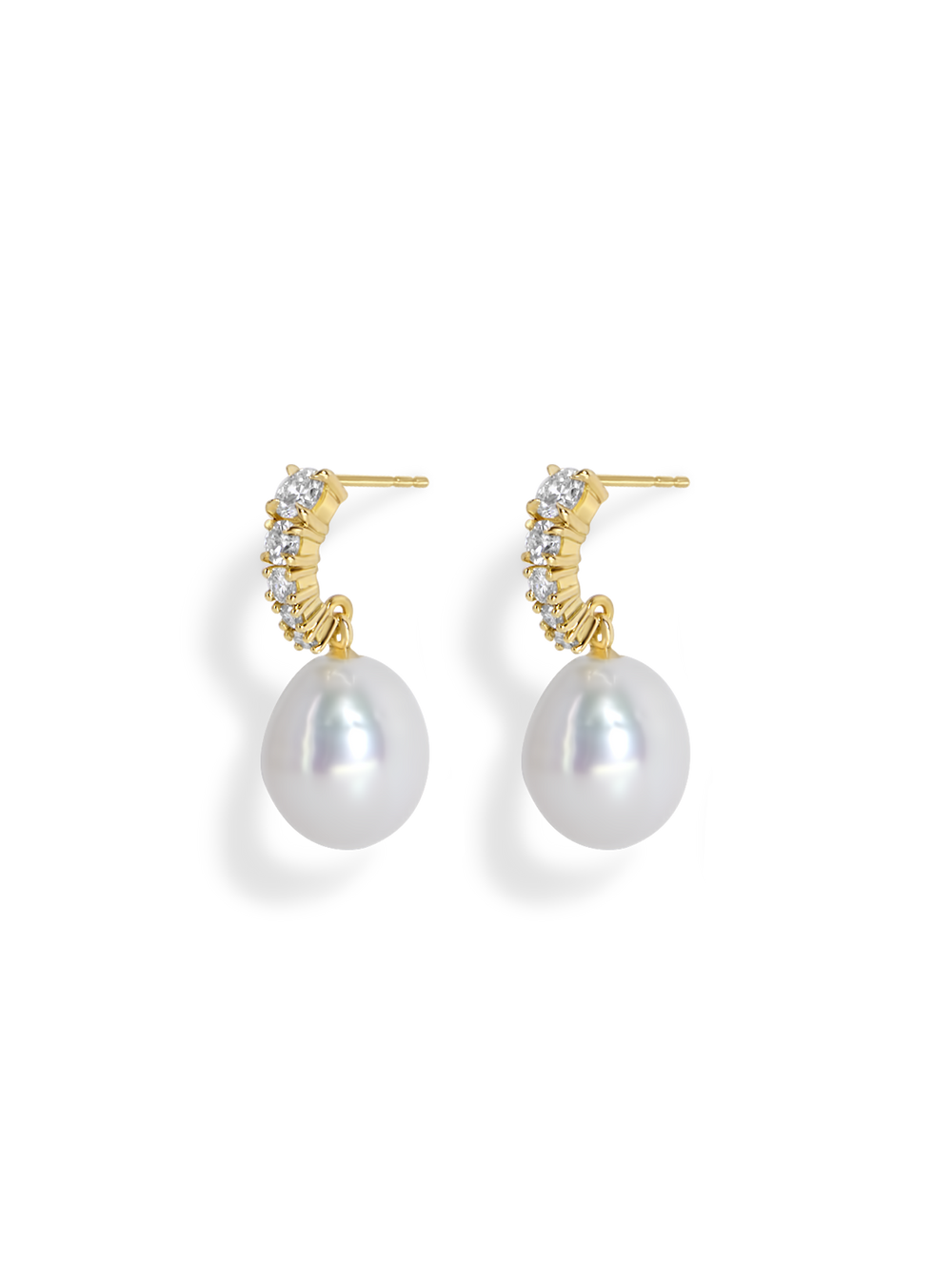 Vermeer Pearl Diamond Earrings - View 