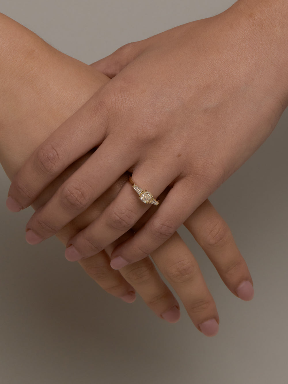 1.00ct Cushion Champagne Lyra Ring - View 