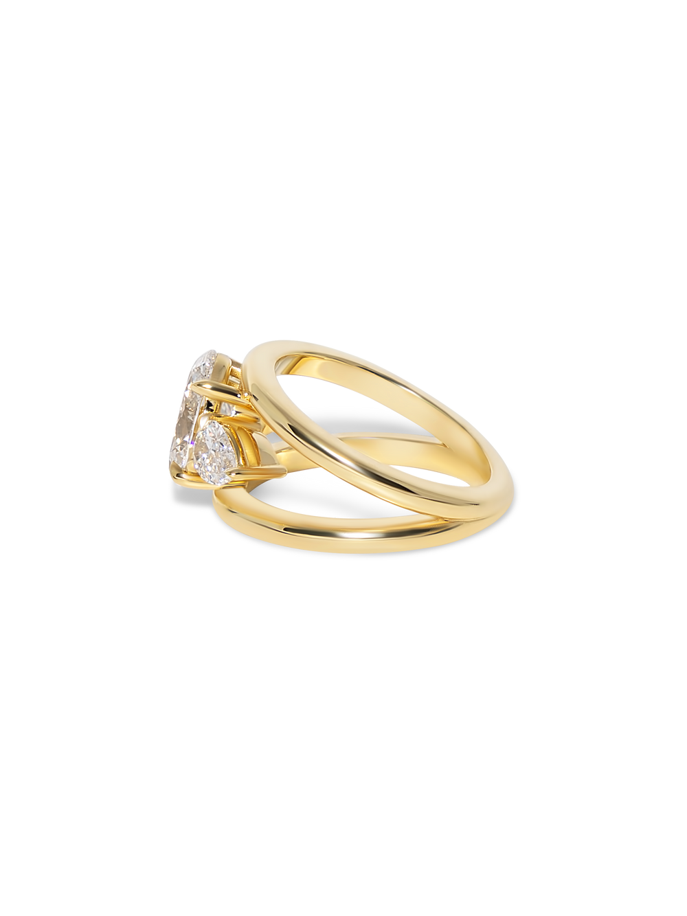 2.79cttw Oval Three-Stone Double Band Ring - View 