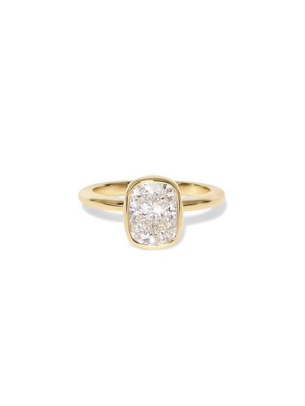 2.07ct Cushion Signature Bezel Solitaire Ring