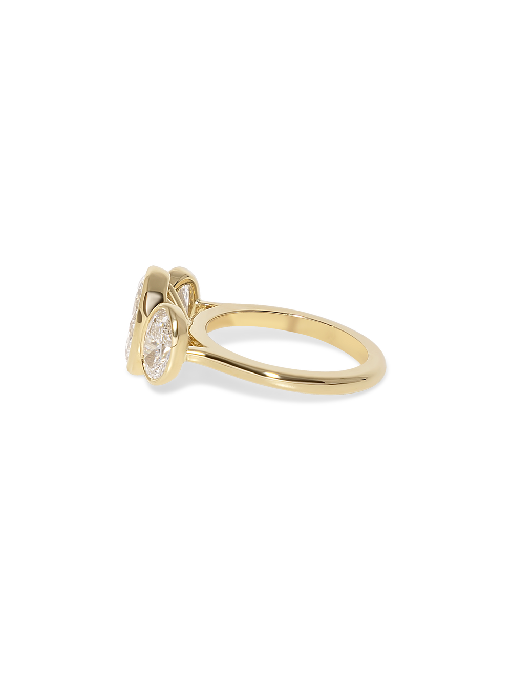 3.71cttw Bezel Oval Trilogy Ring - View 