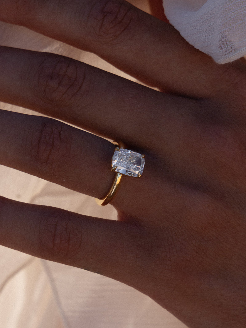 2.84ct Elongated Cushion Ceremonial Solitaire Ring