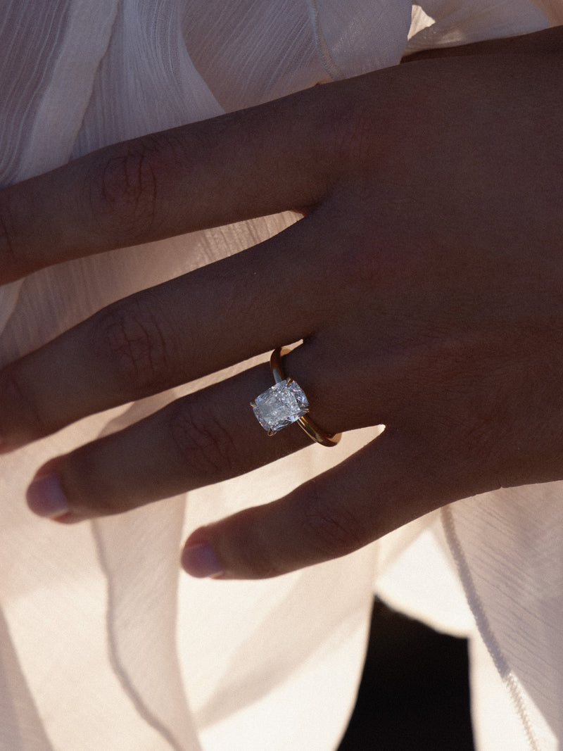 2.84ct Elongated Cushion Ceremonial Solitaire Ring