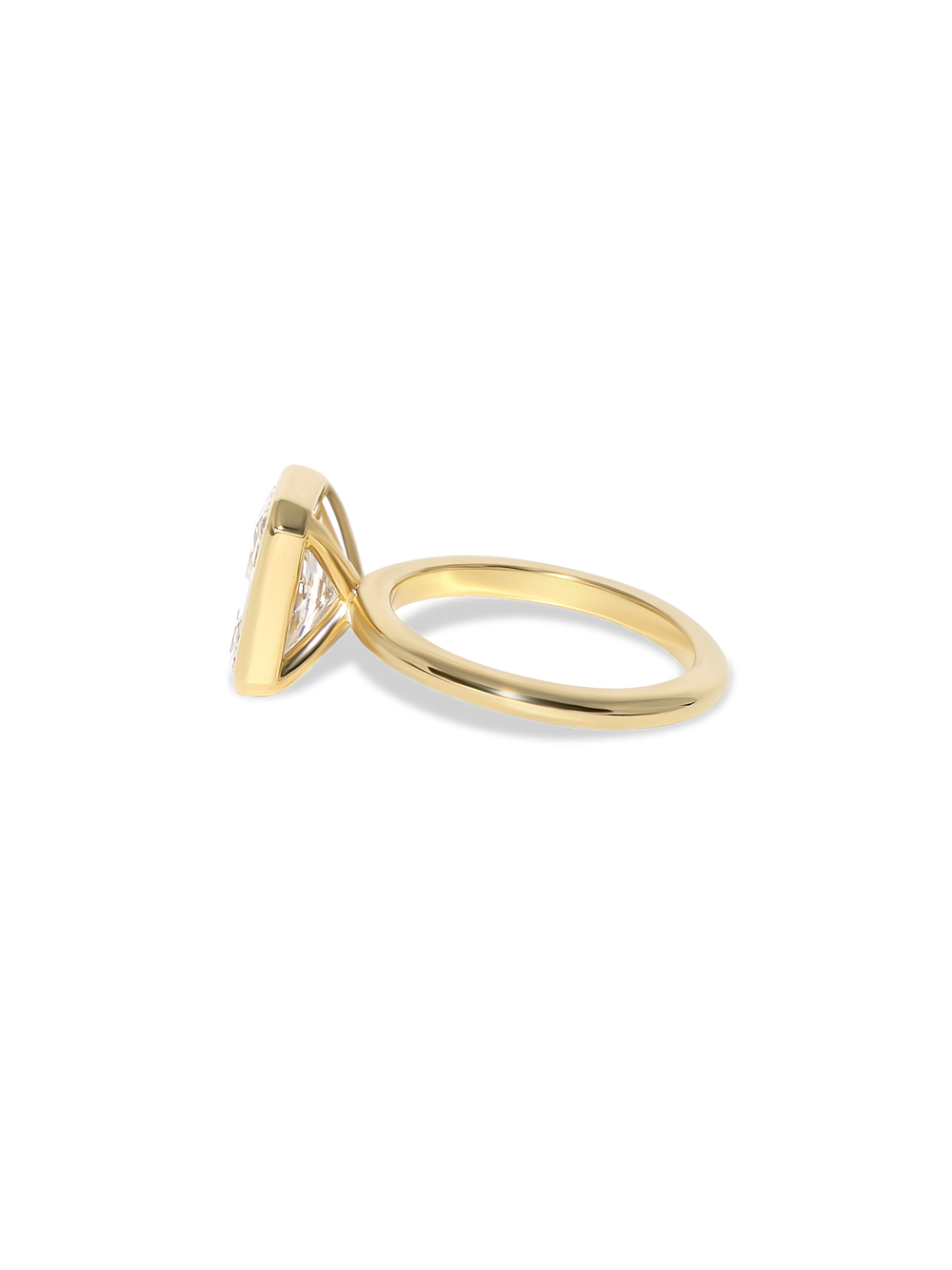 3.14ct Radiant Signature Bezel Solitaire Ring - View 