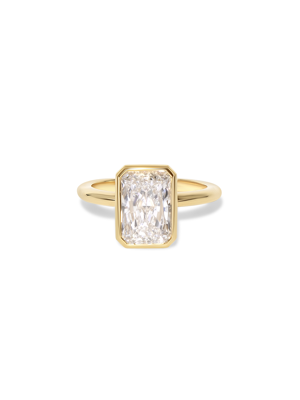 3.14ct Radiant Signature Bezel Solitaire Ring - View 
