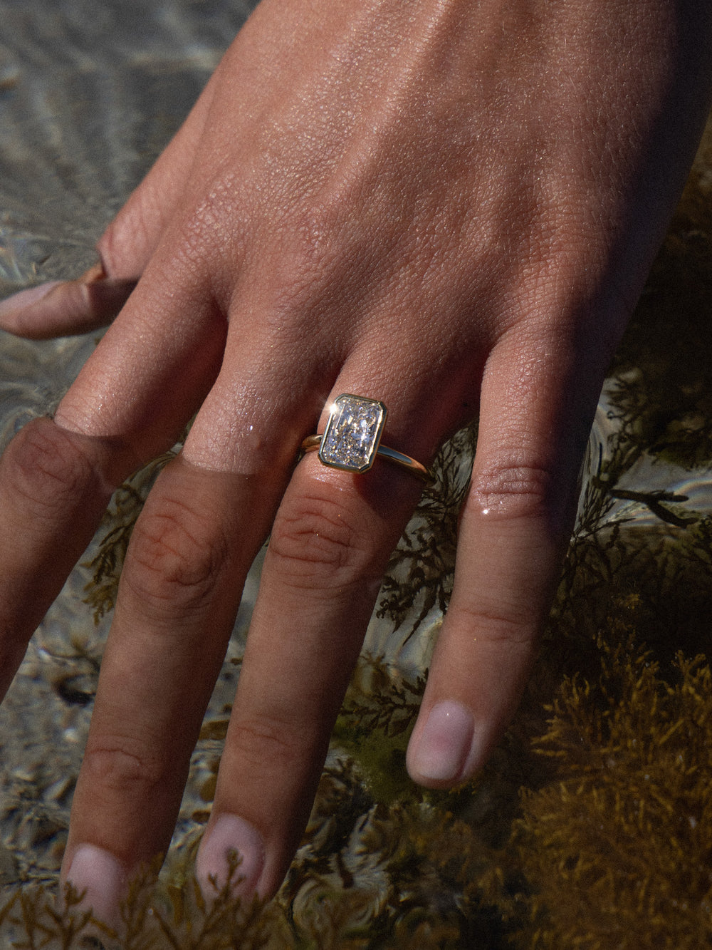 3.14ct Radiant Signature Bezel Solitaire Ring - View 