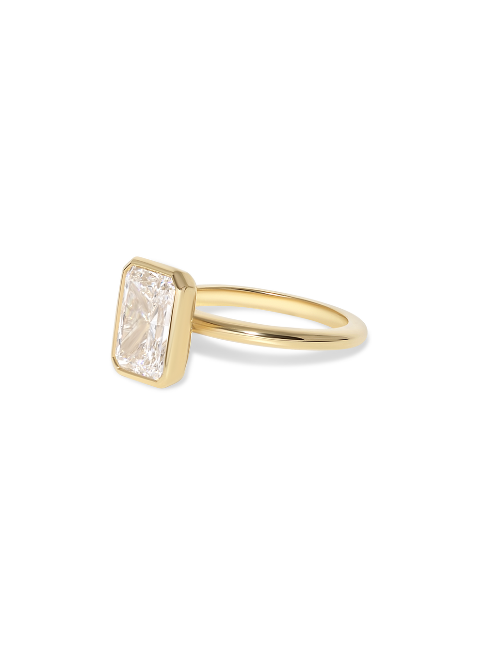 3.14ct Radiant Signature Bezel Solitaire Ring - View 