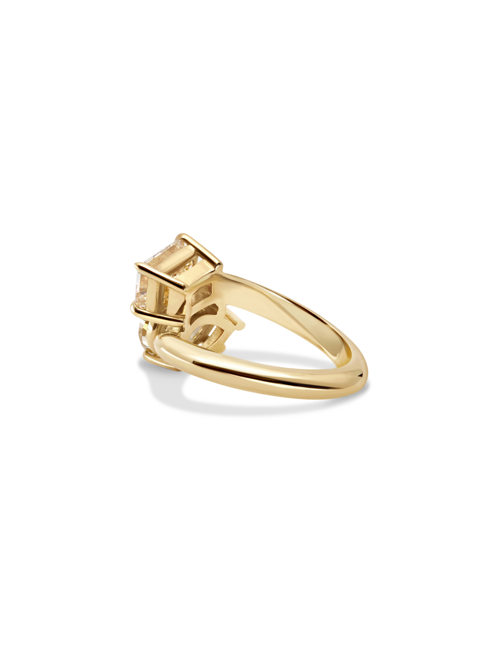 3.71cttw Pear & Emerald Jean Toi et Moi Ring - View 
