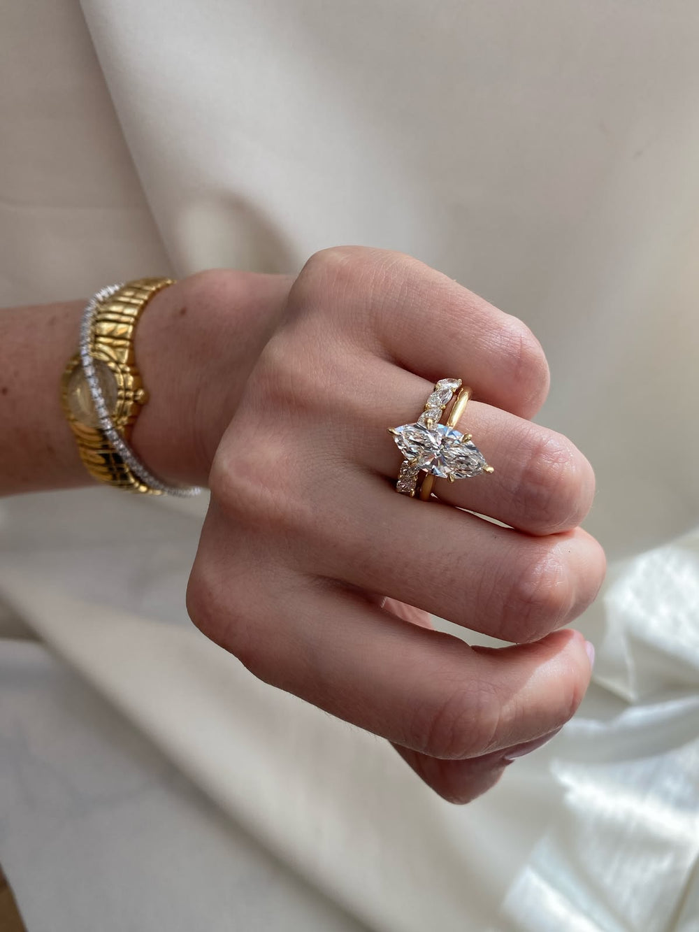 Marquise Ceremonial Solitaire Ring - View 