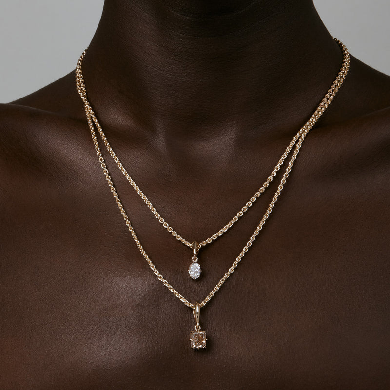 3.03ct Radiant Champagne Diamond Bespoke Pendant