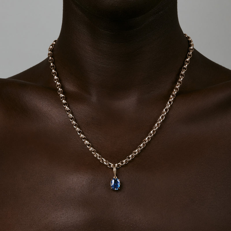 2.38ct Elongated Cushion Sapphire Bespoke Pendant