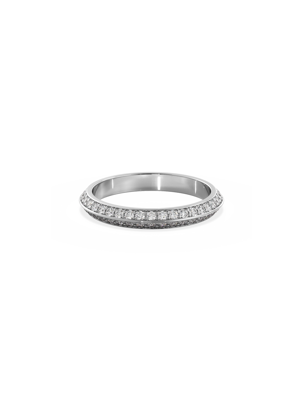 Double Diamond Knife Edge Ring - View 
