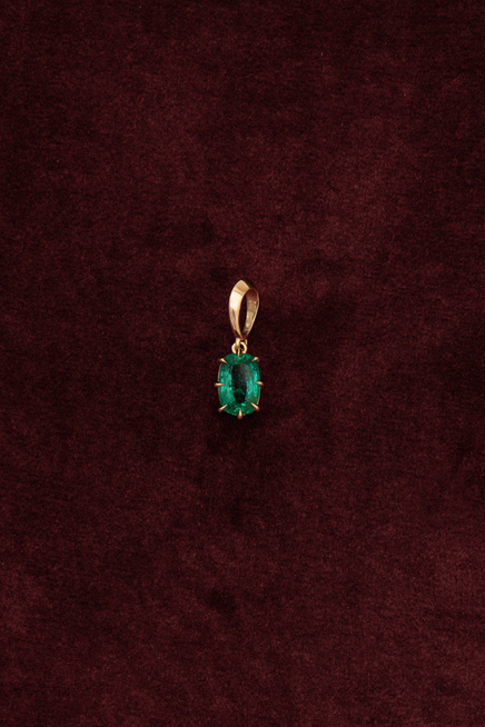 2.56ct Elongated Cushion Emerald Bespoke Pendant