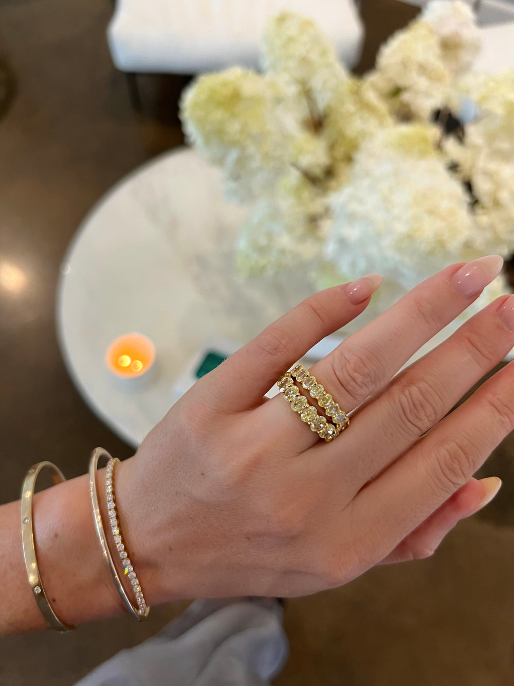 0.40ct Yellow Diamond Cleo Ring - View 