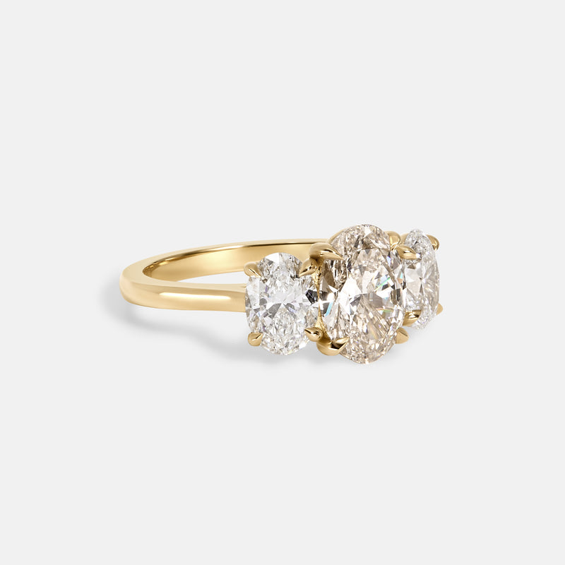 1.71ct Oval Champagne Trilogy