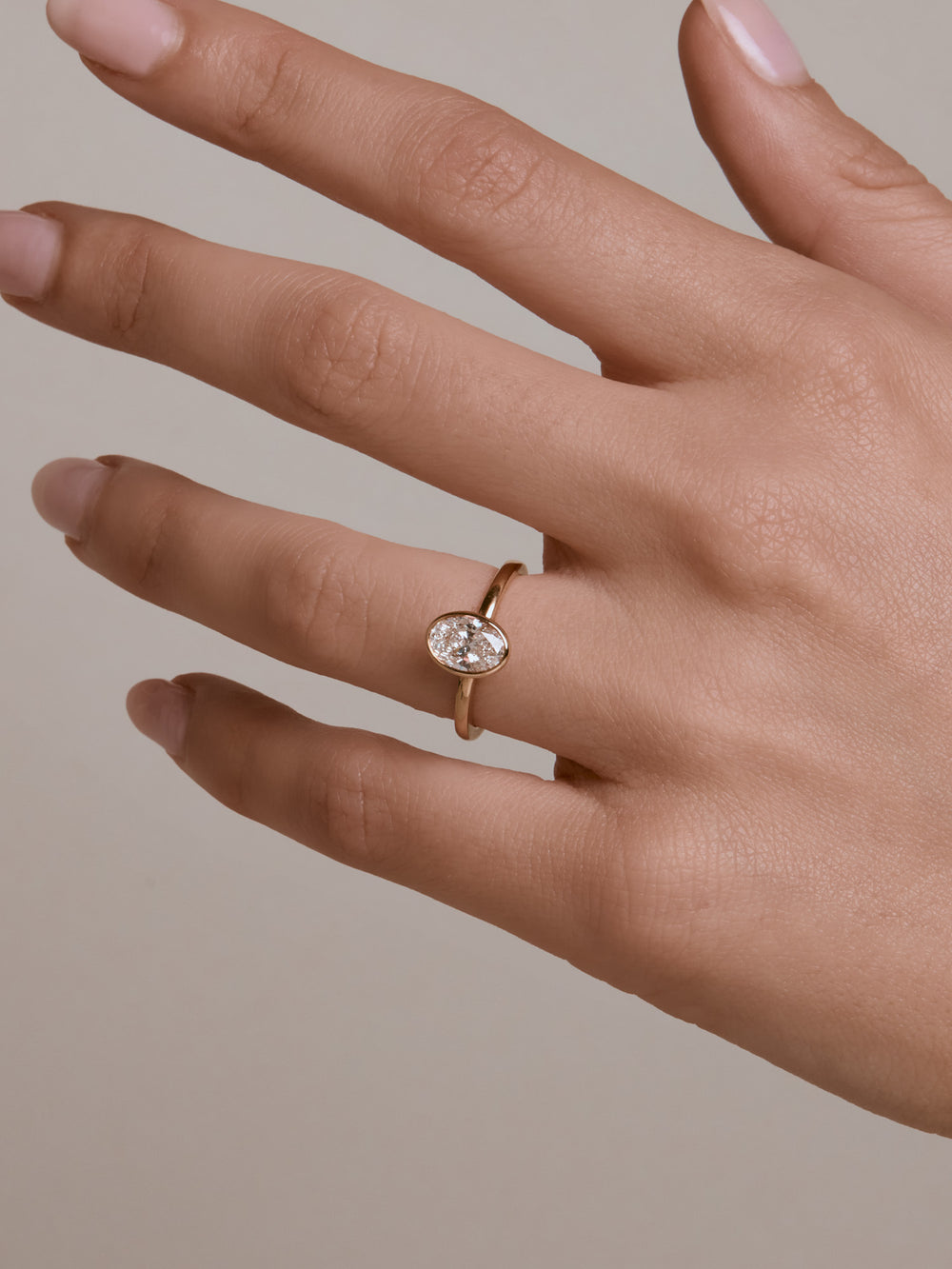 1.20ct Oval Signature Bezel Solitaire Ring - View 