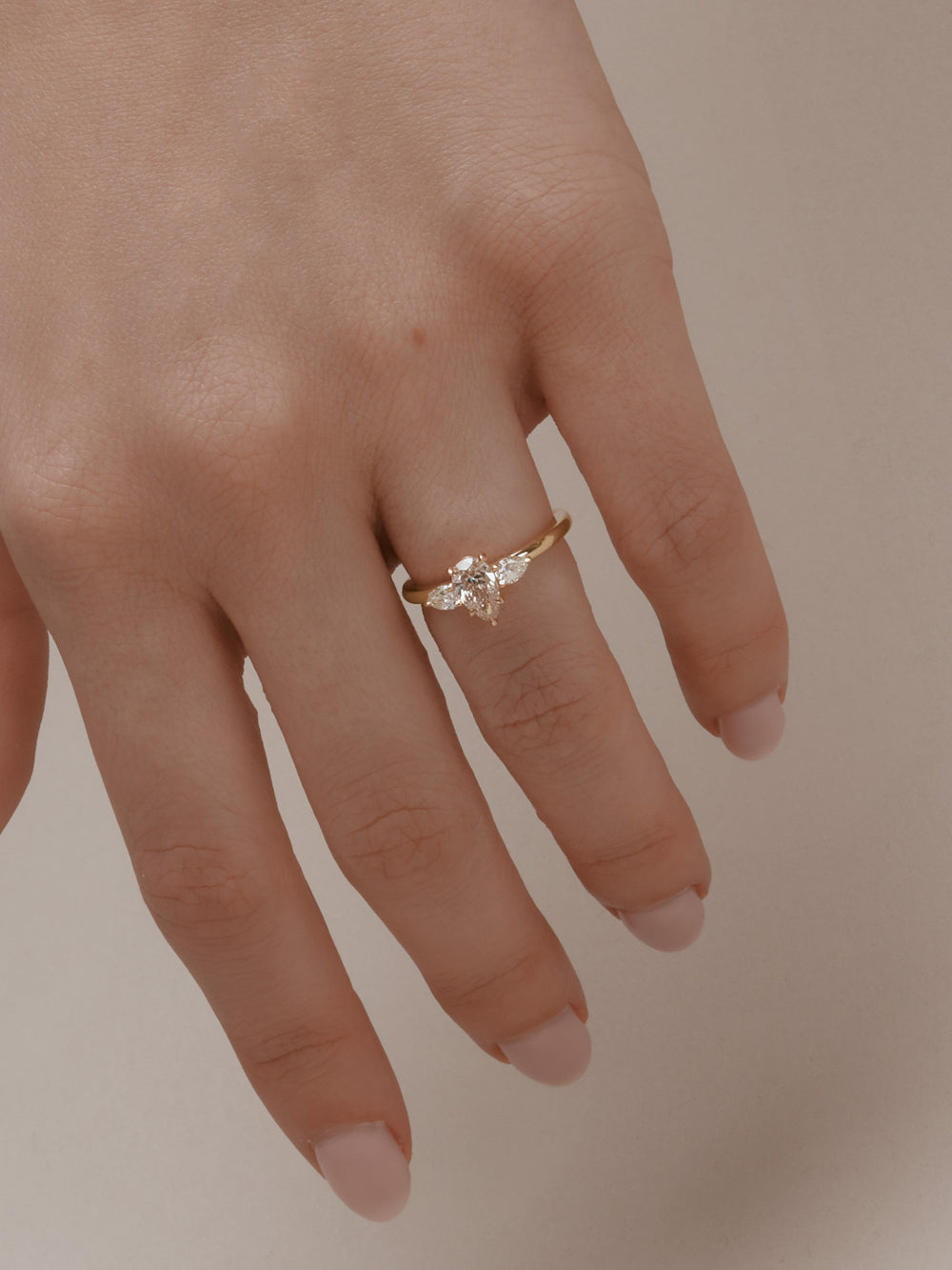 0.67ct Pear Champagne Amira Ring - View 