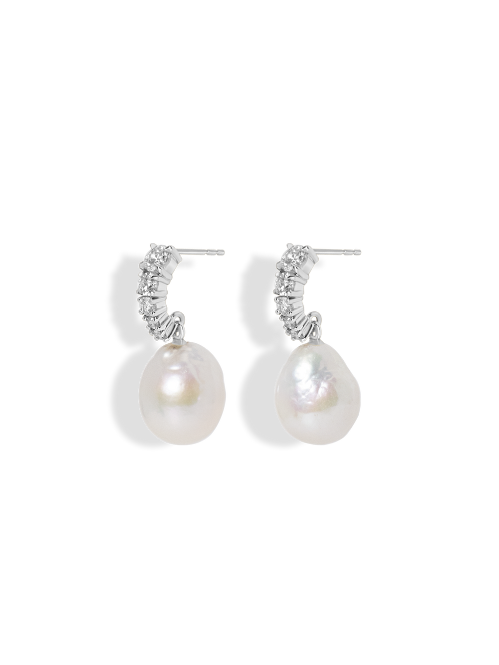 Vermeer Pearl Diamond Earrings - View 