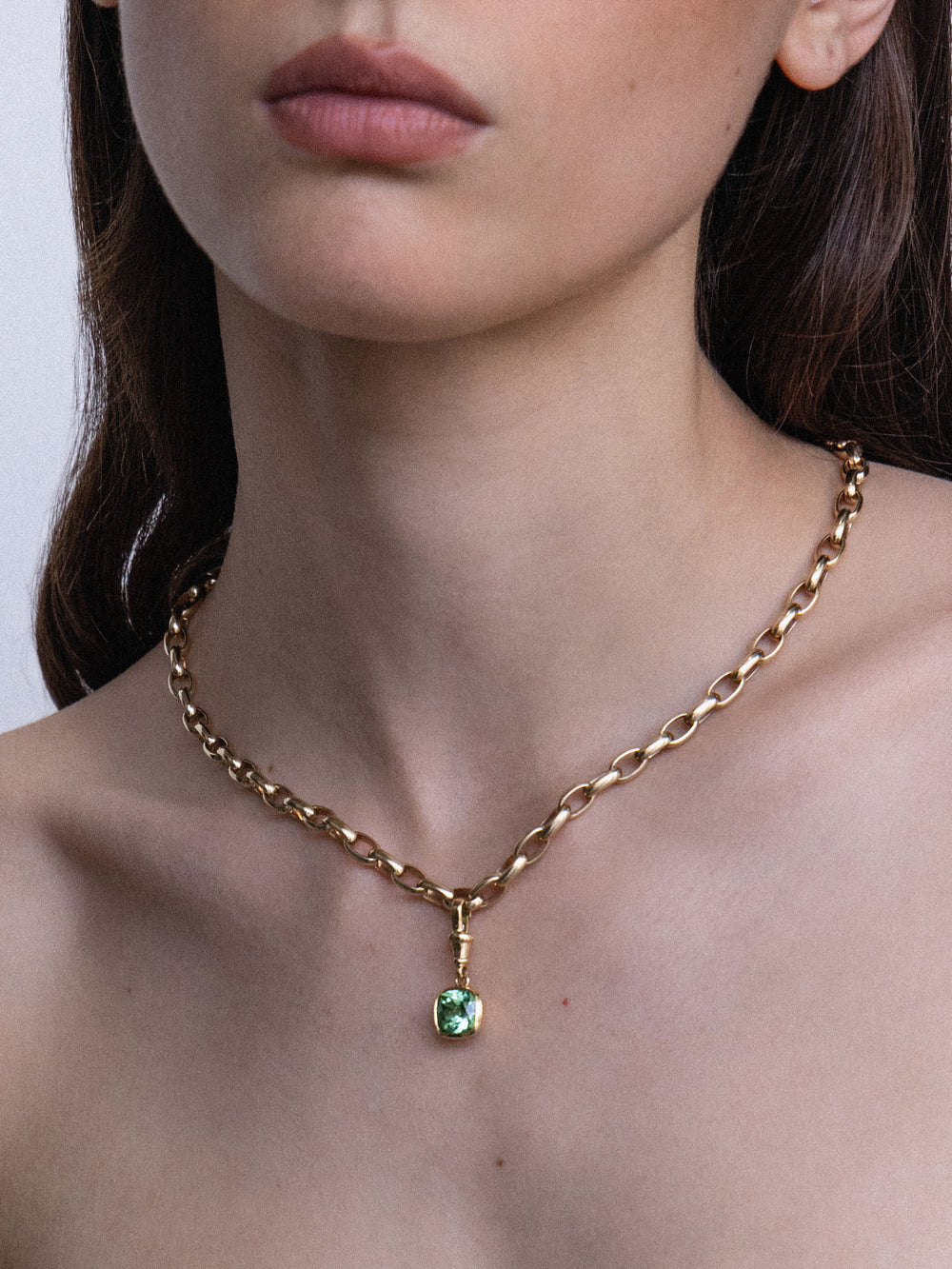 Cushion Tourmaline Bezel Pendant - View 