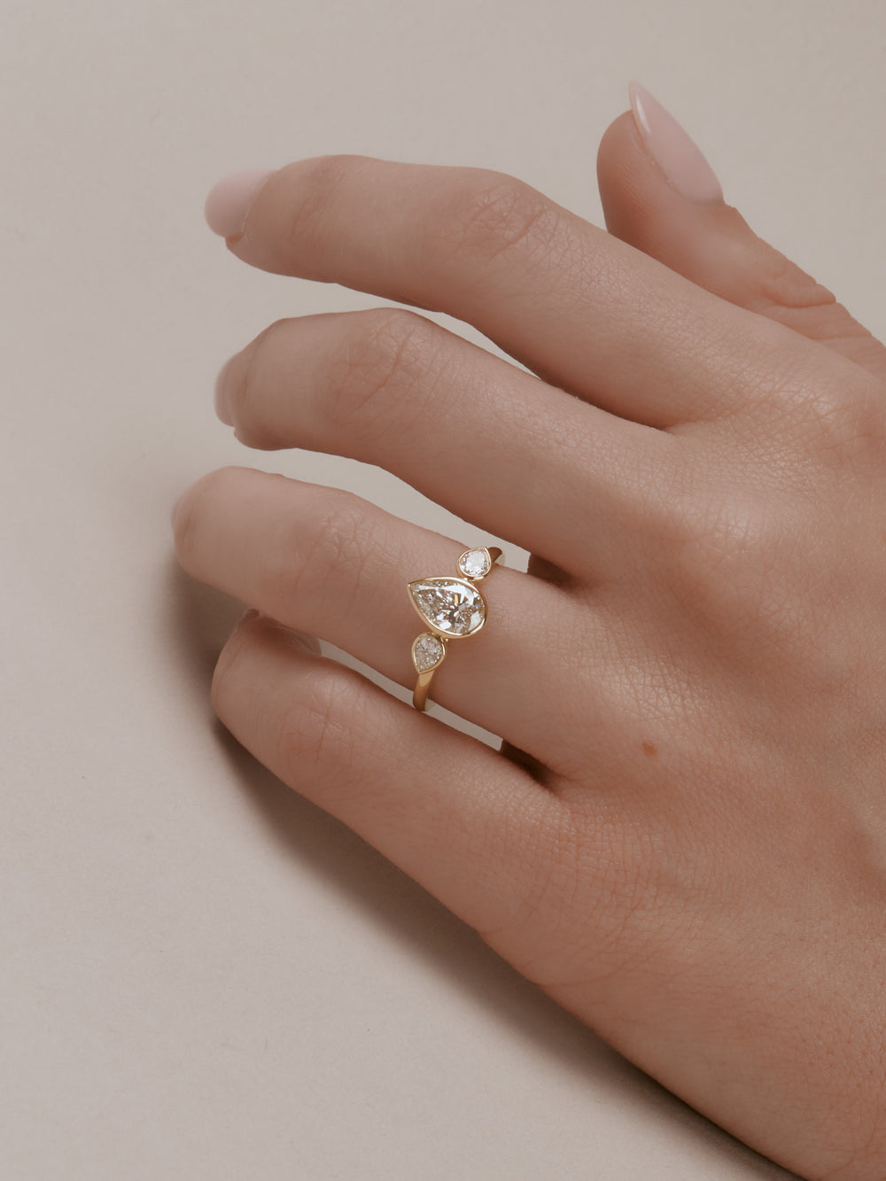 1.01ct Pear Bezel Amira Ring - View 