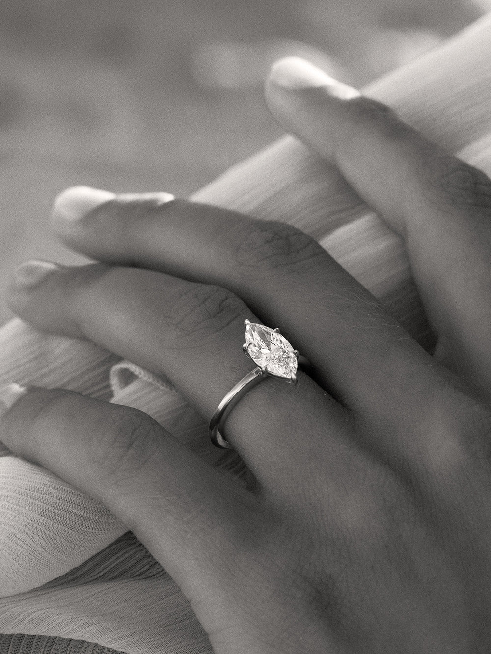 Marquise Ceremonial Solitaire Ring - View 