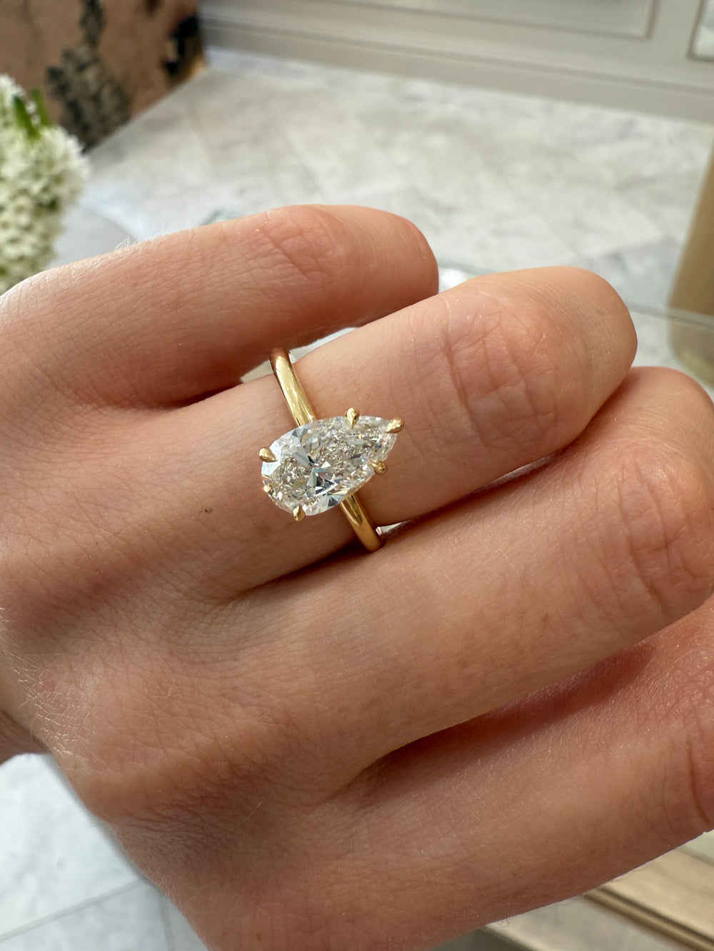 1.82ct Pear Ceremonial Solitaire Ring - View 