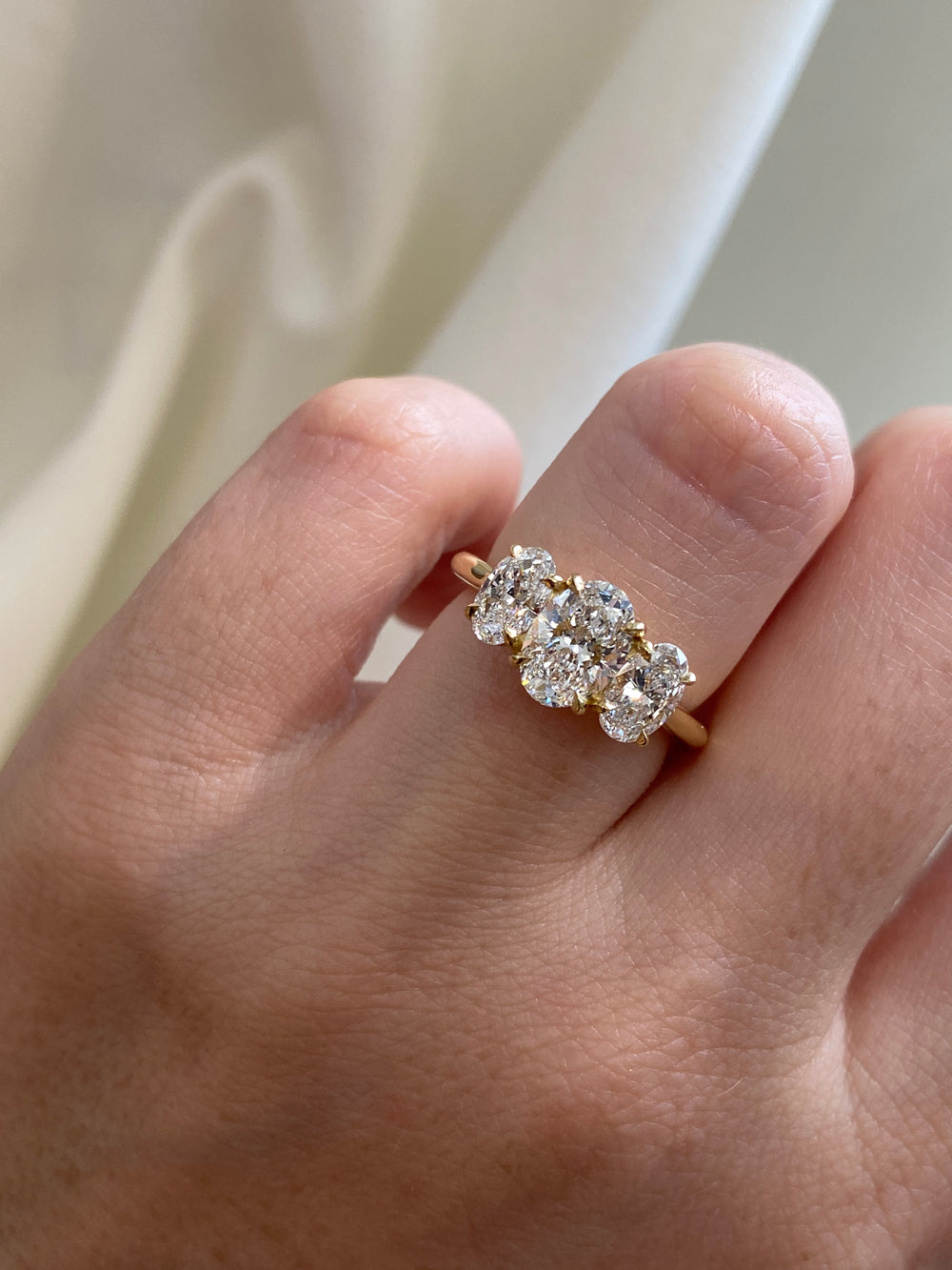 1.05ct Oval Trilogy Ring - View 