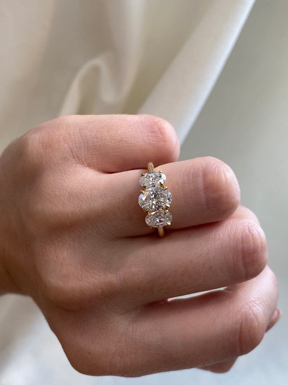 1.05ct Oval Trilogy Ring - View 