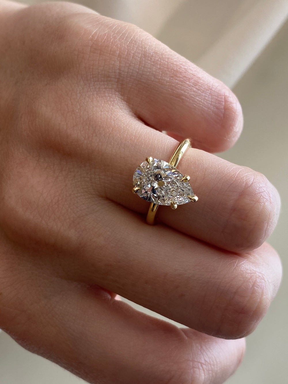 3.09ct Pear Ceremonial Solitaire Ring - View 