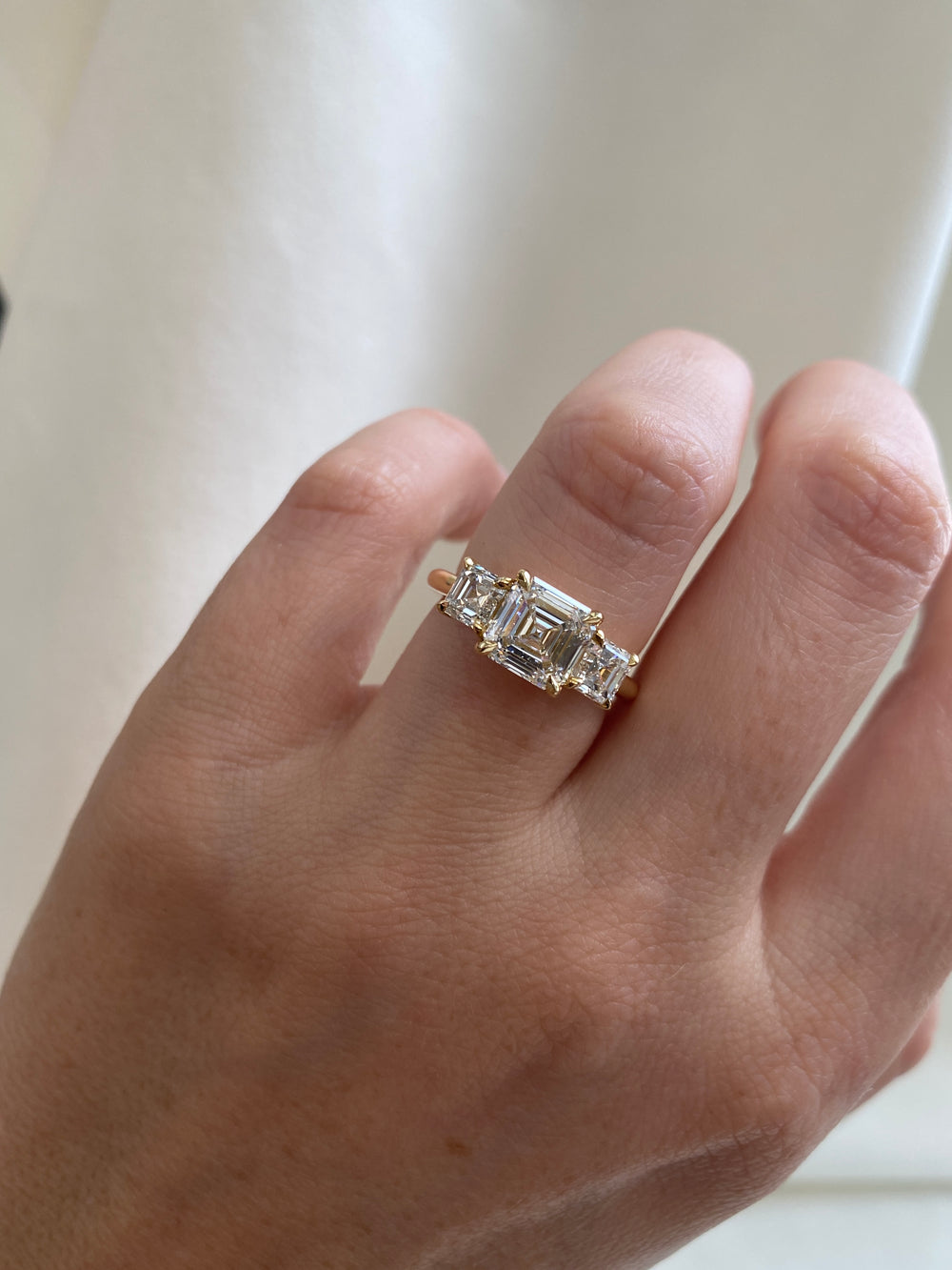 2.03ct Asscher Trilogy Ring - View 